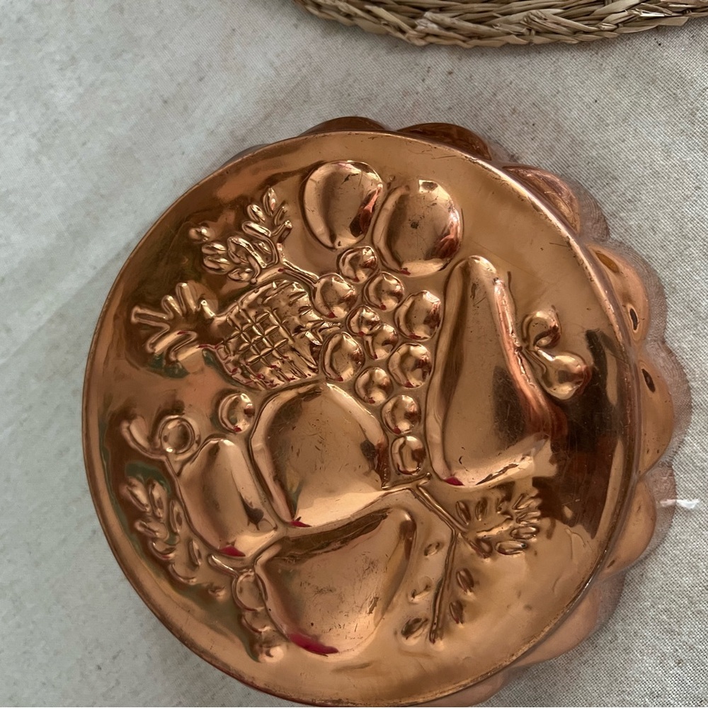 Benjamin & Medwin Copper Fruit Cake Jello Mold Pan Kitchen Wall Decor VTG